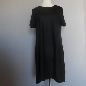 COS Shimmer High Low Raw Edge Jersey‎ Black Casual Cocktail Dress